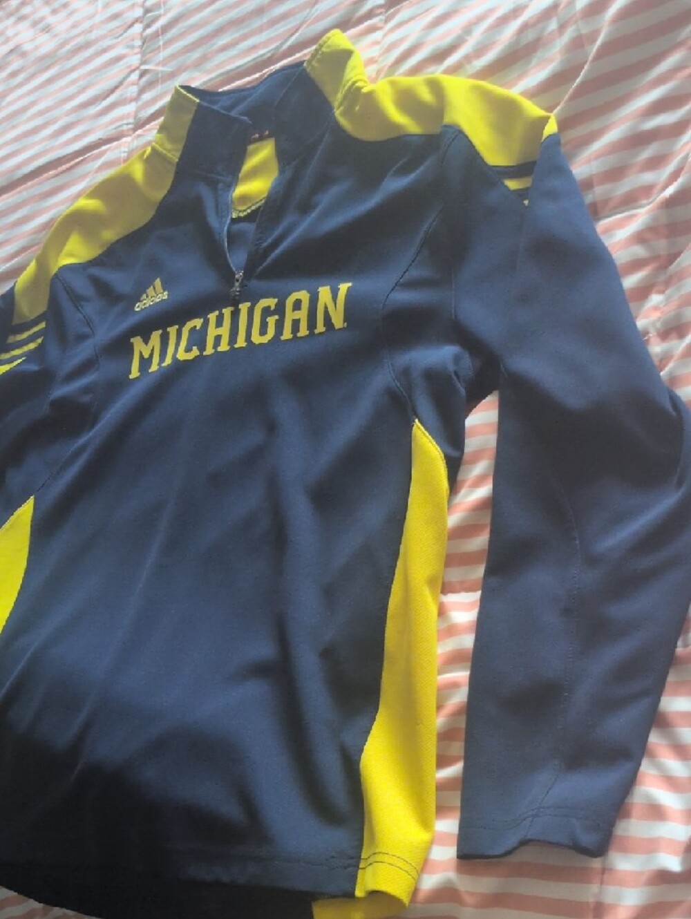 adidas Michigan Navy and Yellow Lightweight Jacket - Picture 3 of 5